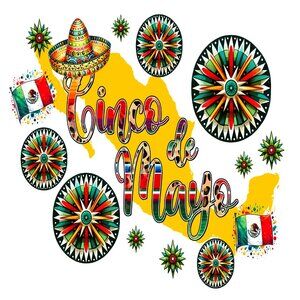 FULL COLOR WOODEN ENGRAVING SOUVENIRS CINCO DE MAYO COD/ALOVA388